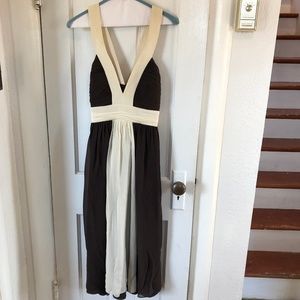 BCBG Brown and White Dress